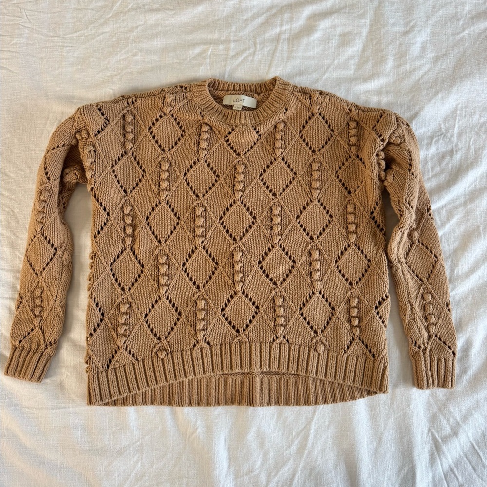 LOFT Camel Knit Pullover